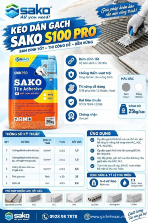 Keo dán gạch SAKO S100 PRO