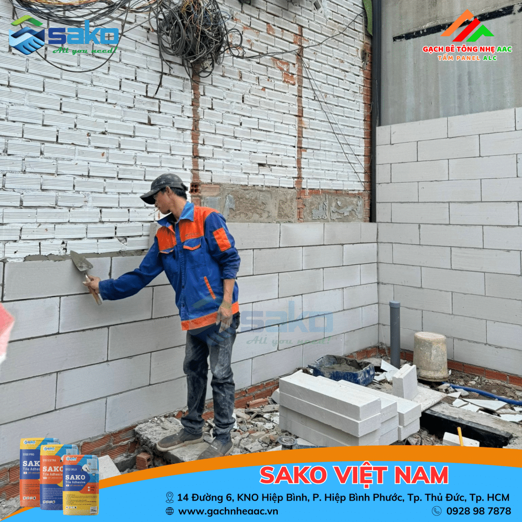 Gạch nhẹ AAC xây lộ gạch trang trí
