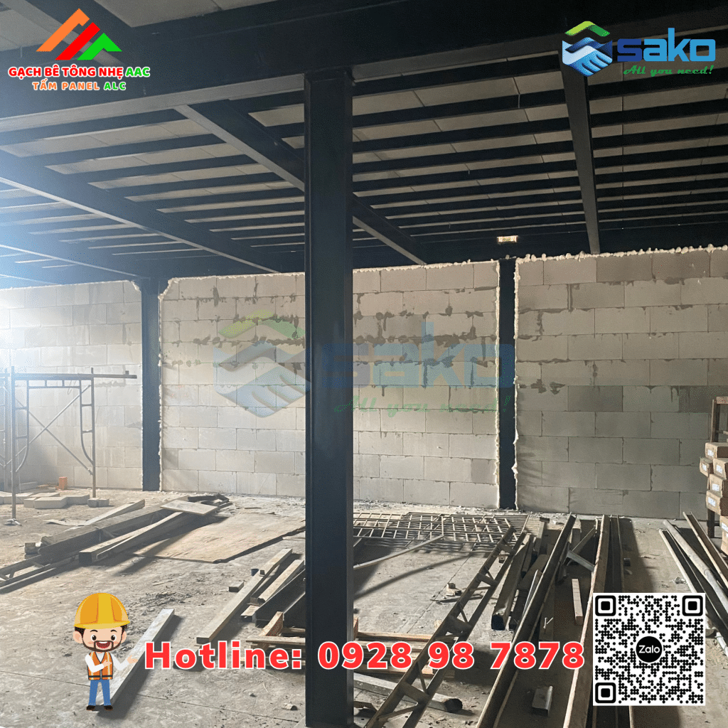 Gạch nhẹ AAC xây dựng nhà Xưởng số 1 tại KCN Bình Dương