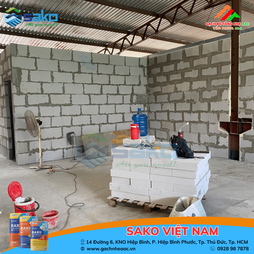 Cải tạo nhà khung thép kết hợp Gạch nhẹ AAC số 1 Bình Dương