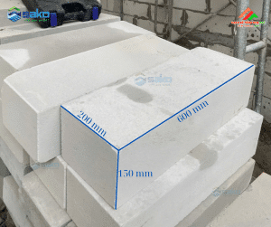 Gạch bê tông khí chưng áp kích thước 600*200*150 mm