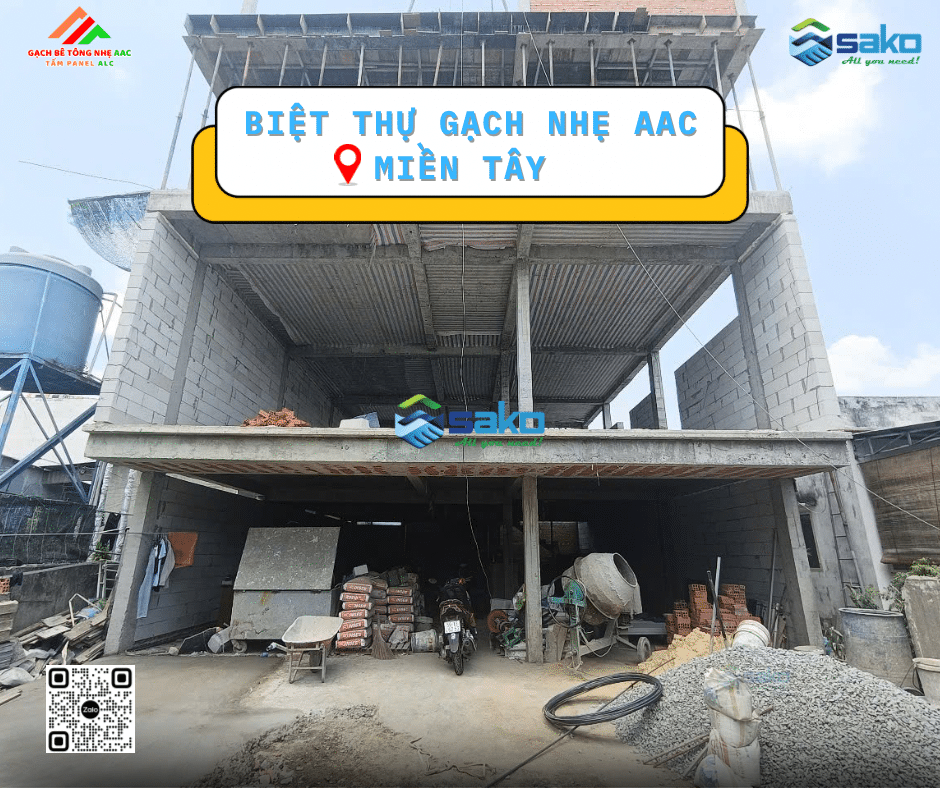 Biệt thự Gạch nhẹ AAC tại Chợ Lách tỉnh Bến Tre