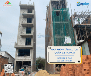 Xây nhà phố Quận 12 với Gạch nhẹ AAC - Hiện đại, thi công nhanh
