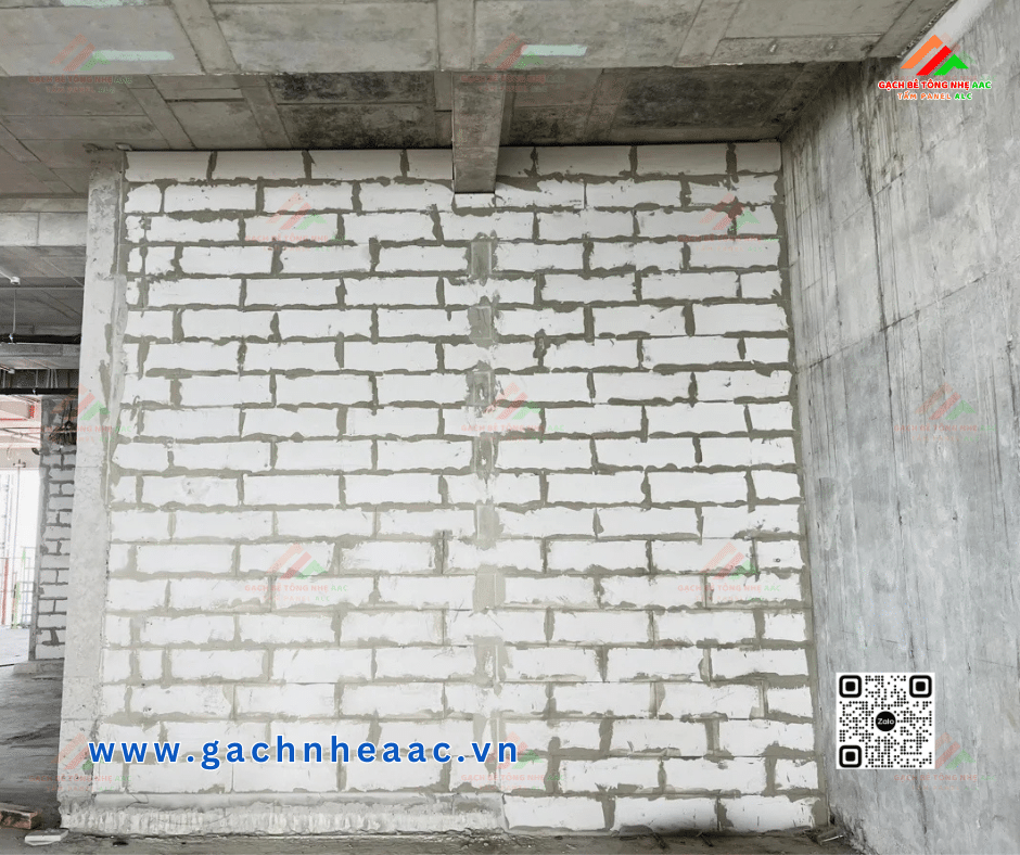 Gạch nhẹ AAC: xây dựng vách ngăn dự án The Sun Tower