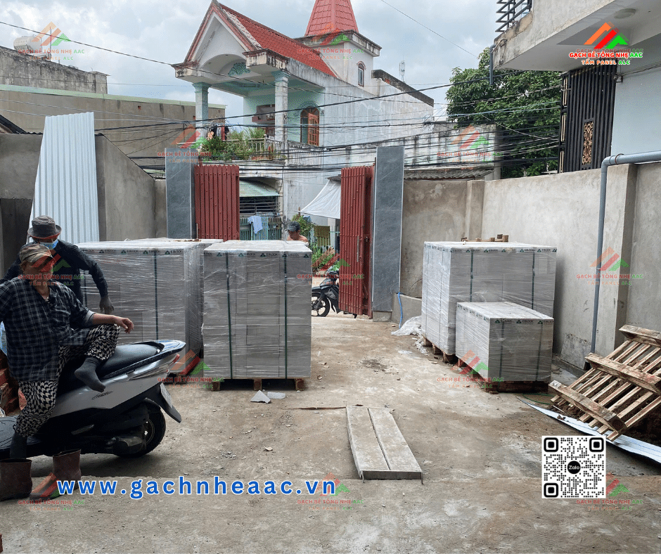 Xây nhà kho với gạch nhẹ AAC 600x300x200mm tại Bình Dương