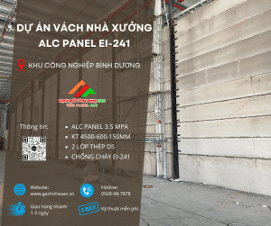 Hoàn thiện vách chống cháy EI-241 bằng Tấm ALC PANEL