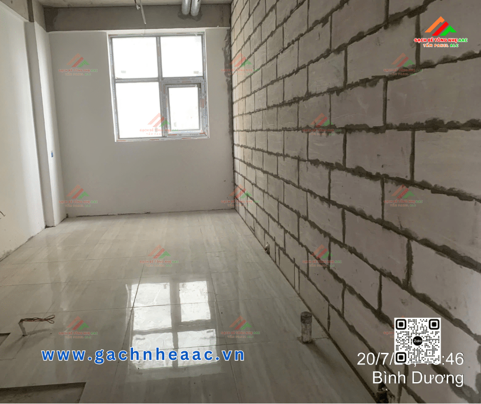 Vượt 30% tiến độ xây vách ngăn với Gạch nhẹ AAC Bình Dương