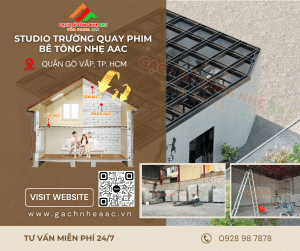 Xây dựng studio – phim trường bằng gạch nhẹ AAC Gò Vấp, TP. HCM