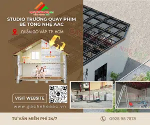 Xây dựng studio – phim trường bằng gạch nhẹ AAC Gò Vấp, TP. HCM