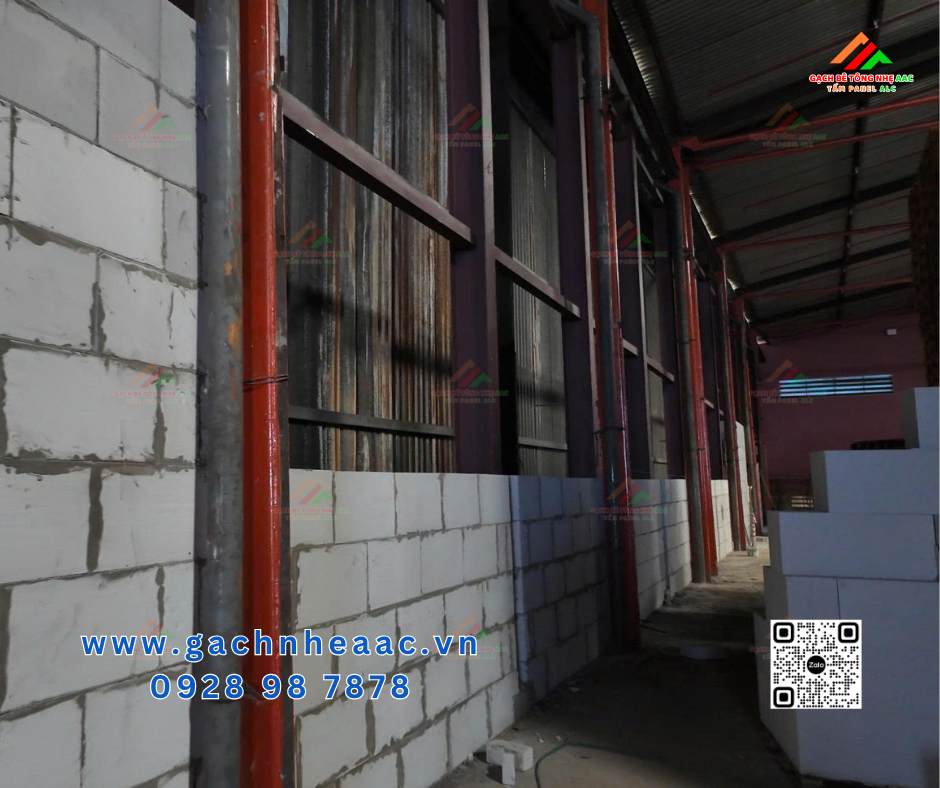 Gạch bê tông nhẹ ngăn cháy nhà xưởng Quận 9 HCM