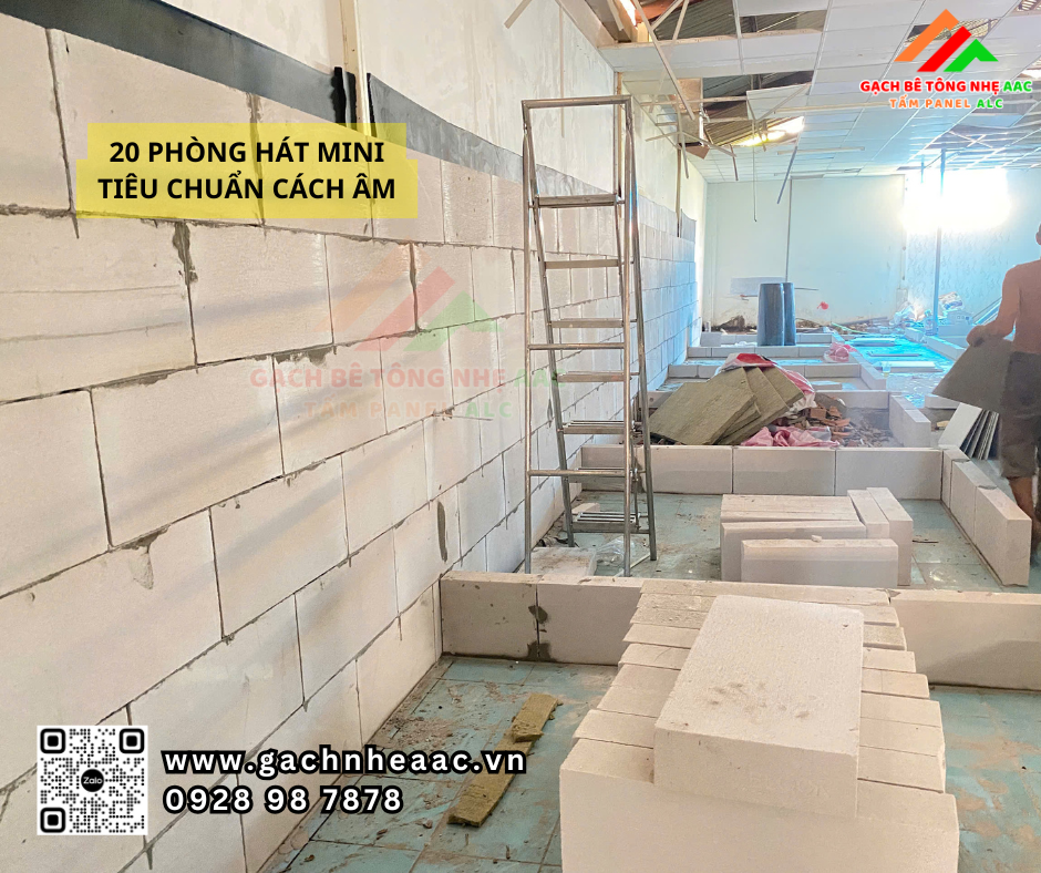 phòng hát mini siêu cách âm bằng bê tông khí chưng áp