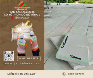 Tấm sàn ALC PANEL 1200x600x75mm