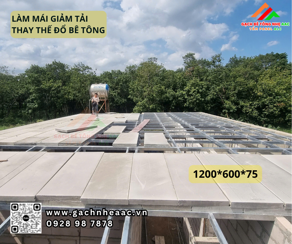 panel bê tông khí chưng áp làm mái