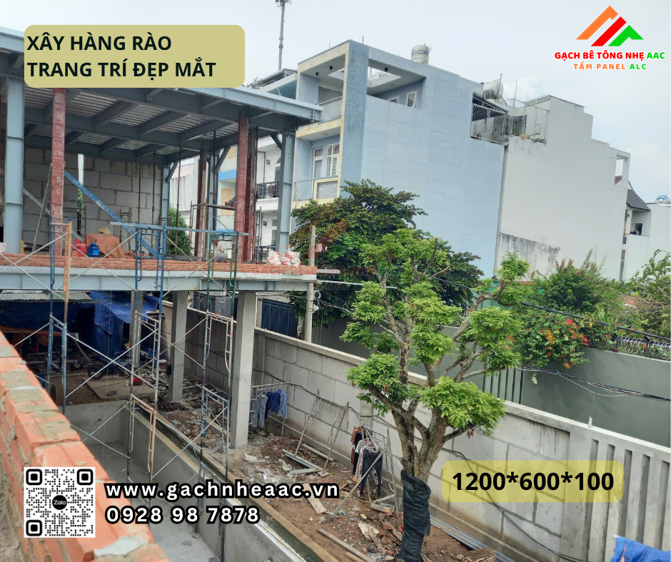 tấm bê tông nhẹ làm hàng rào đẹp