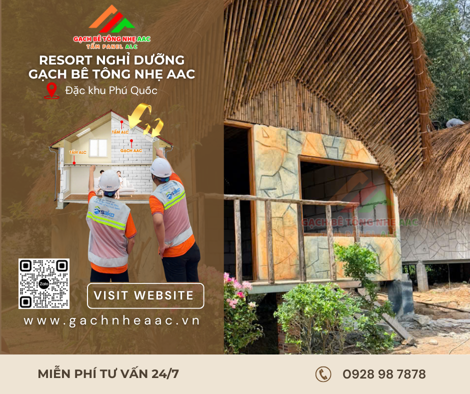 Công trinh gạch bê tông khí chưng áp tại Phú Quốc