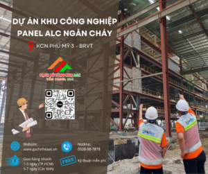 Thi công vách ngăn chống cháy bằng Tấm Panel ALC tại dự án nhà xưởng KCN Phú Mỹ 3