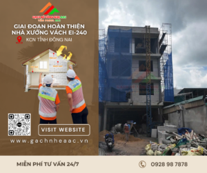 Hoàn thiện tường ngăn cháy EI240 nhà xưởng trong Khu công nghiệp Đồng Nai