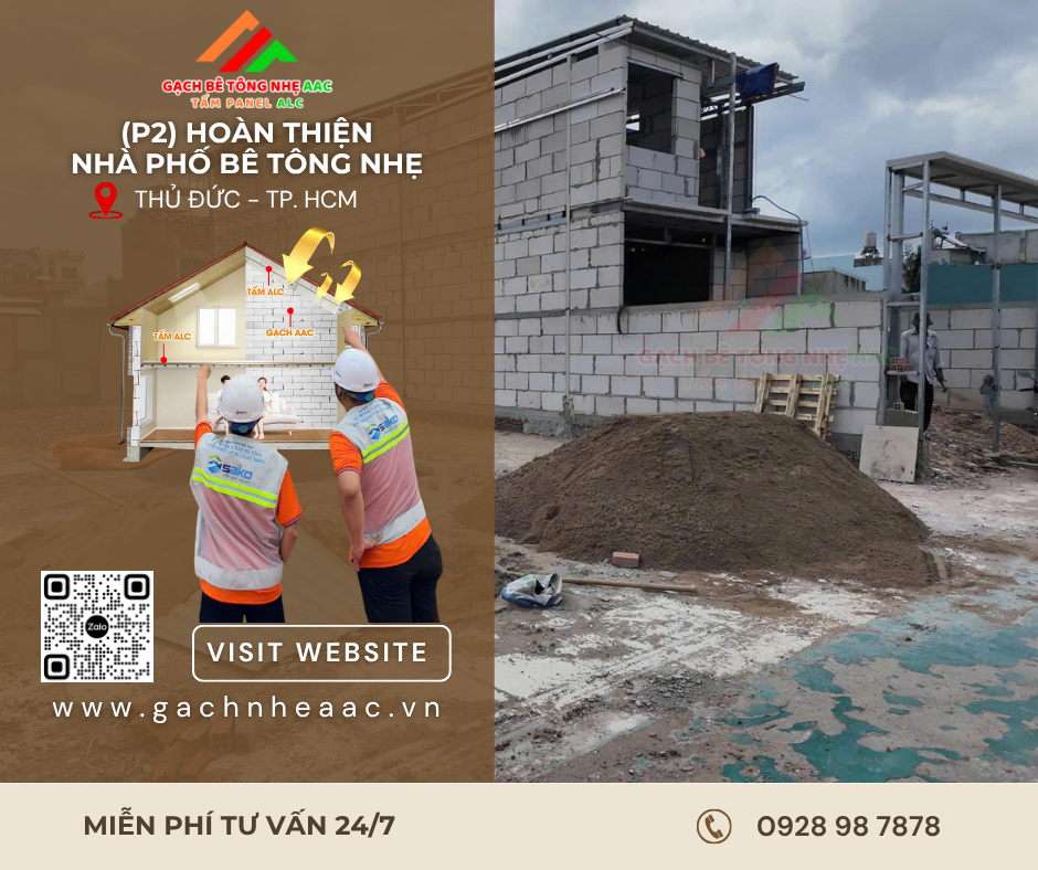 Công trình nhà phố bê tông nhẹ tại Thủ Đức