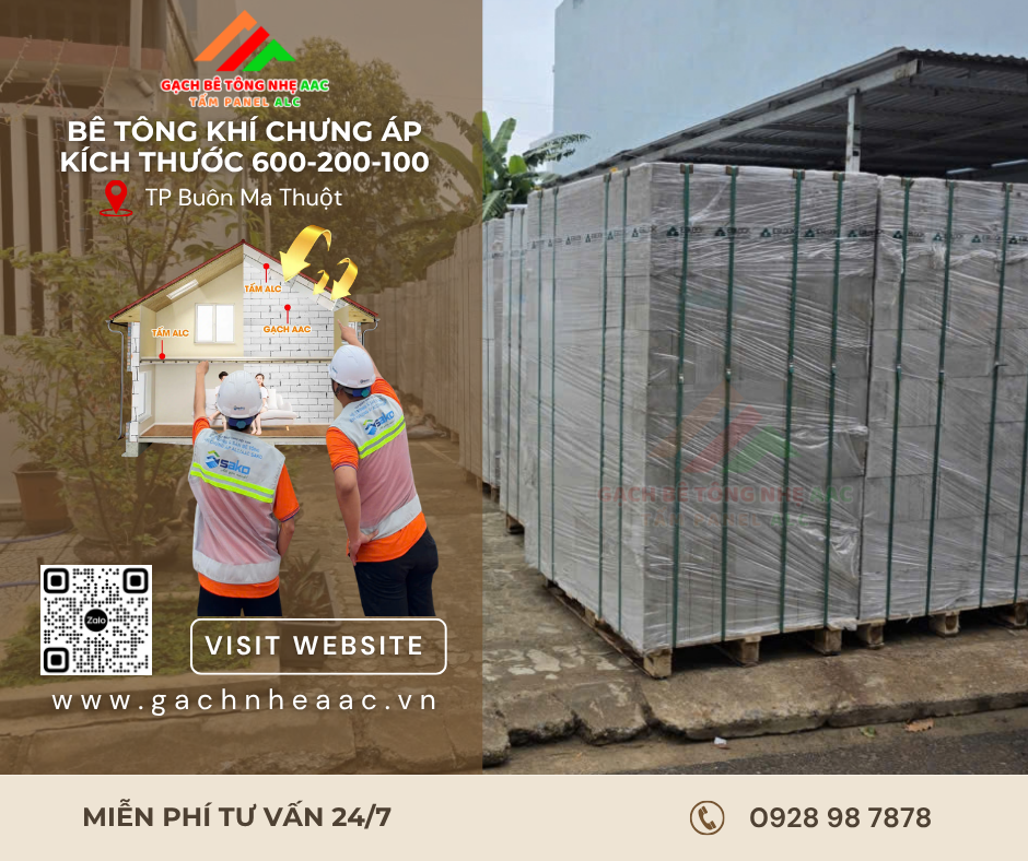 Bê tông khí chưng áp Buôn Ma Thuột