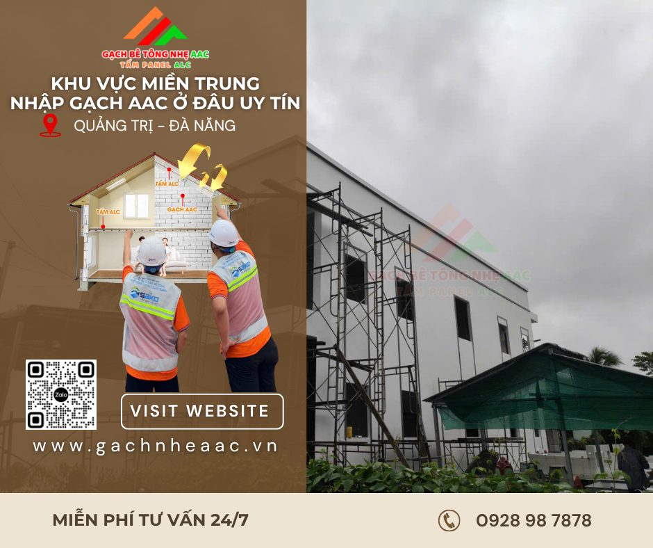 Gạch bê tông khí chưng áp tại Quảng Trị
