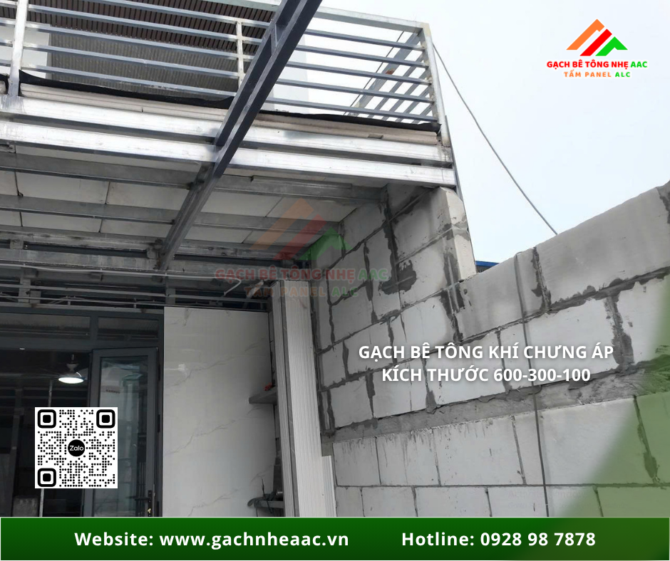 Gạch AAC kích thước 600x300x100mm