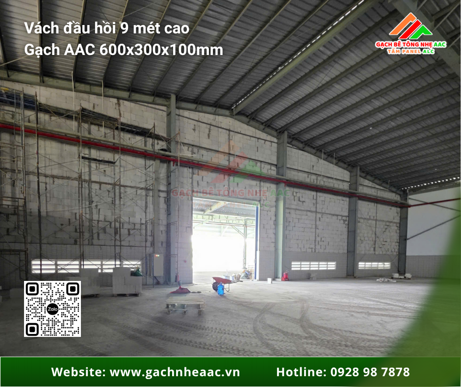 Gạch bê tông khí chưng áp chống cháy nhà xưởng Bình Dương