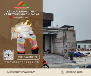 Nhà khung thép gạch bê tông khí chưng áp