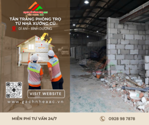 Tân trang phòng trọ từ nhà xưởng cũ tại Dĩ An Bình Dương