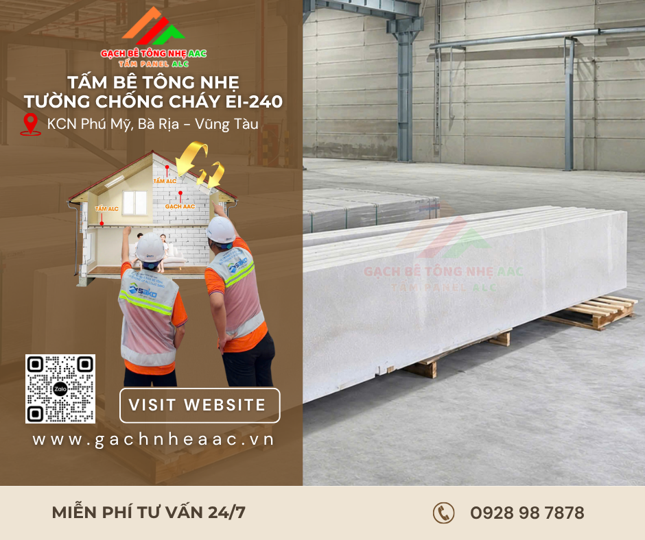 Vách chống cháy EI-240 khu công nghiệp Phú Mỹ