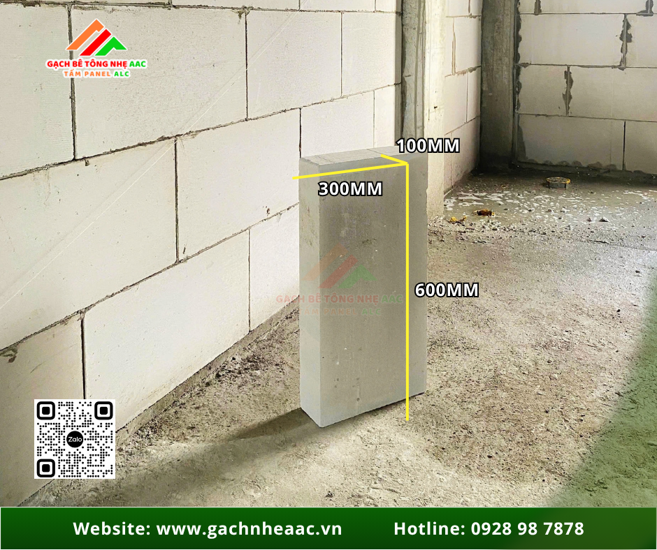 Gạch AAC 600x300x100mm