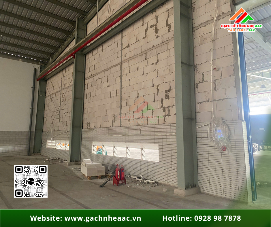 Gạch bê tông nhẹ AAC xây vách chống cháy