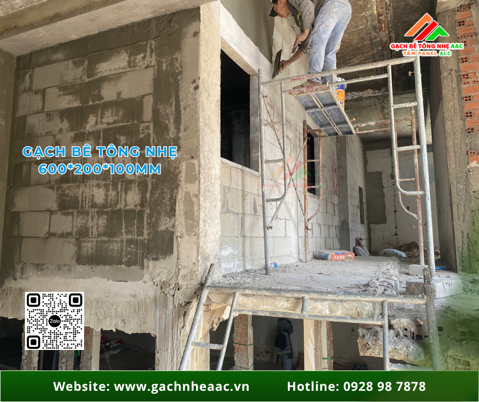 Gạch nhẹ AAC 600x200x100mm