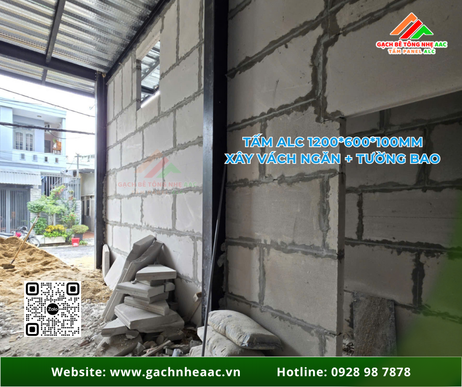 Tấm panel ALC 1 lớp thép xây tường